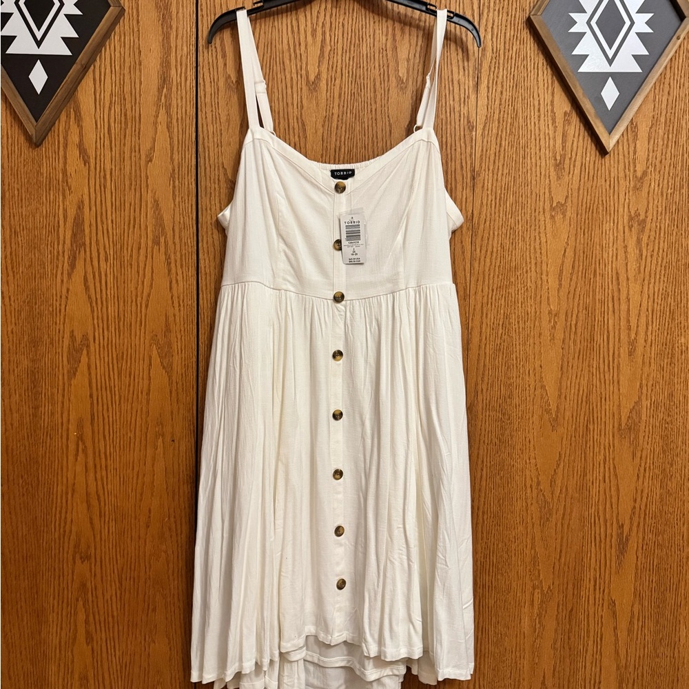 Torrid White Button-Down Dress